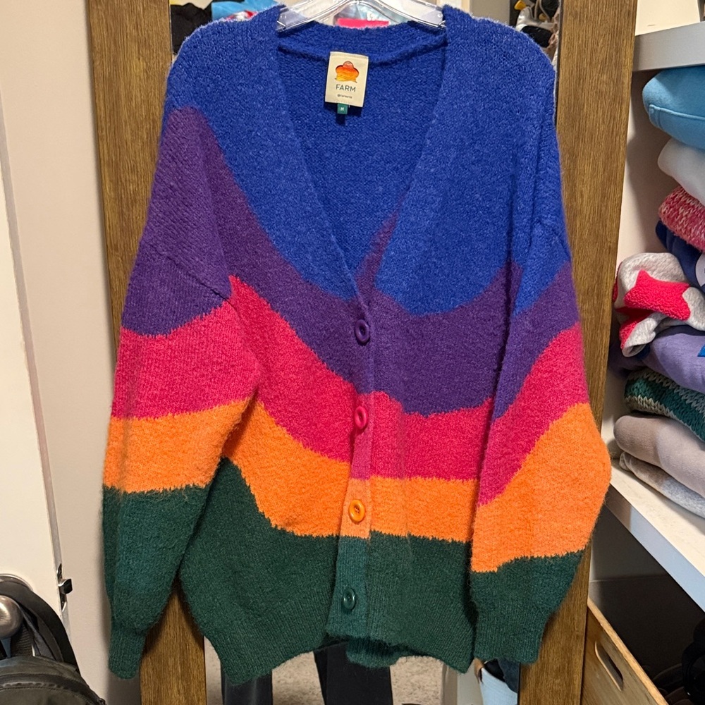 FARM Rio Vibrant Wave Cardigan sz M